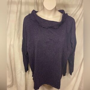 C J Banks size 3X jewel tone purple cowl neck sweater.